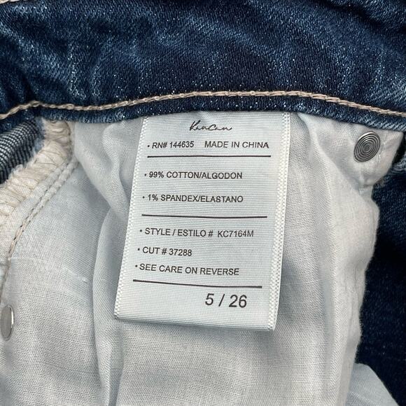 KanCan Sz 5 26 Jean Shorts High Rise Paper Bag Waist Raw Hem Stretch NWT - Picture 5 of 6